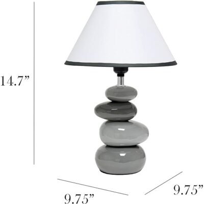 Shades of Gray Ceramic Stacked Stone Standard Table Lamp