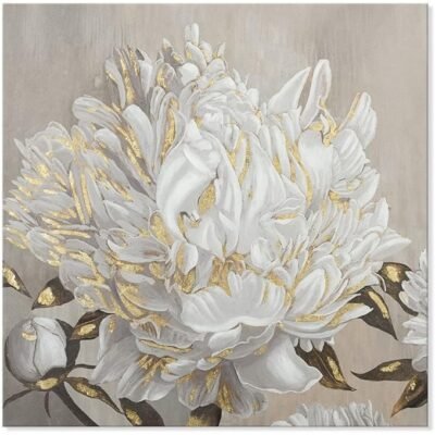 Floral Wall Art White Blooming Flower Canvas Pictures Modern Paintings