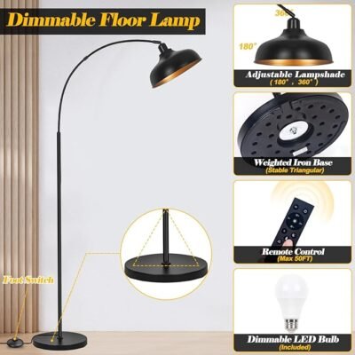 Arch Floor Lamps with Remote - Dimmable Floor Lamp 70”