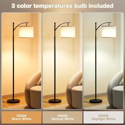 Floor Lamp for Living Room with 3 Color Temperatures LED Bulb