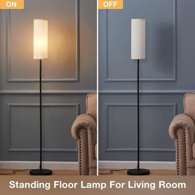 65'' Floor Lamp for Living Room - Standing Lamps with Beige Lampshade