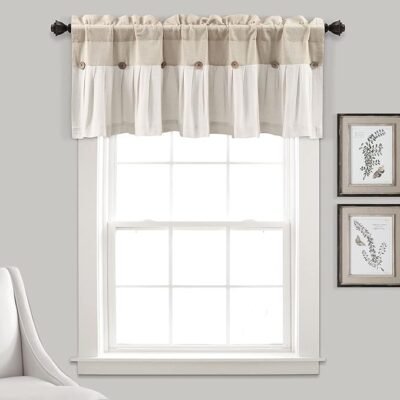 Farmhouse Textured Sheer Window Curtain Valance, 52