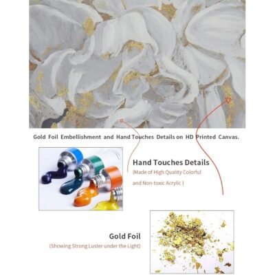 Floral Wall Art White Blooming Flower Canvas Pictures Modern Paintings